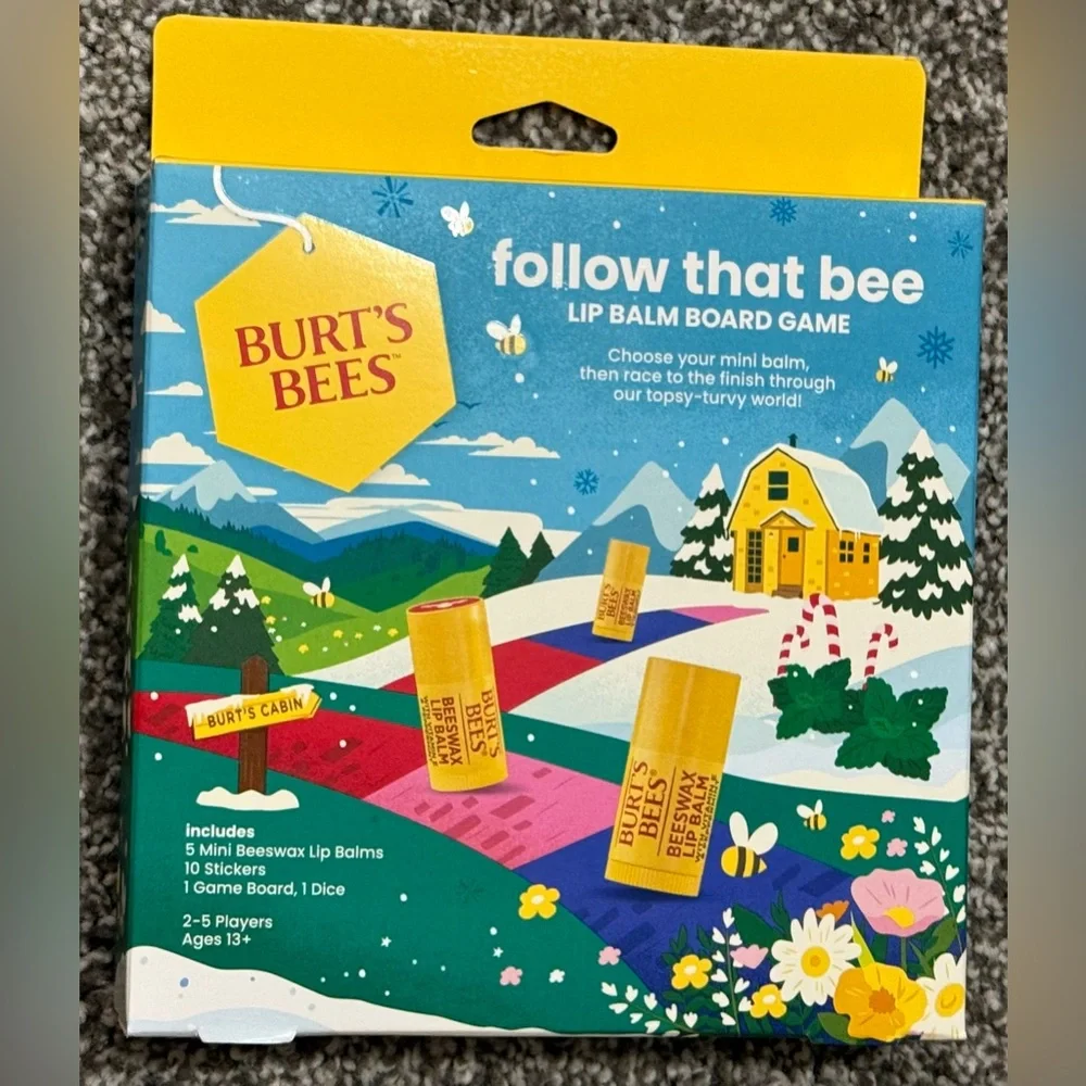 Burt’s Bees Lip Balm Board Game 5 Mini Lip Balm Set